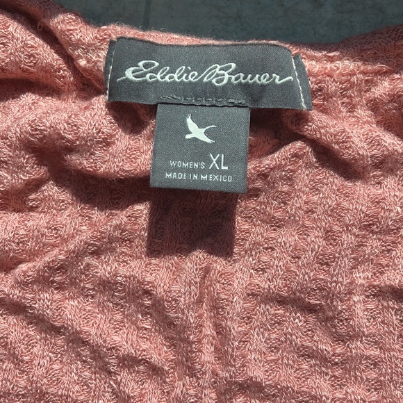 Eddie Bauer peach colored button up tie front tank 🔝 size XL 🪢 🍑 - Picture 2 of 6